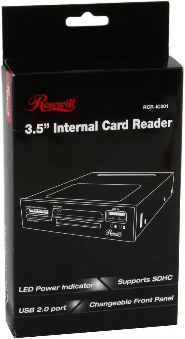 Alt view image 8 of 8 - Rosewill RCR-IC001 - 3.5" Internal 40-in-1 Card Reader with USB 2.0 Port & Extra Silver Face Plate
