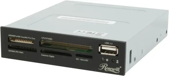 Main image of Rosewill RCR-IC002 - 74-in-1 Internal Card Reader with USB 2.0 Ports & Extra Silver Face Plate - Fits 3.5" Drive Bay
