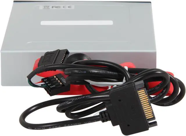 Alt view image 4 of 5 - Rosewill RDCR-13001 USB2.0 All in One Internal Card Reader w/ 3 ports USB2.0 Hub / eSATA port / Extra silver fascia panel / SATA Power