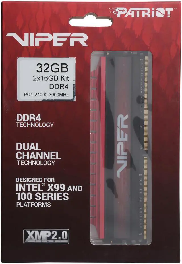 Alt view image 3 of 3 - Patriot Viper 4 32GB (2 x 16GB) DDR4 3000 (PC4 24000) Desktop Memory Model PV432G300C6K