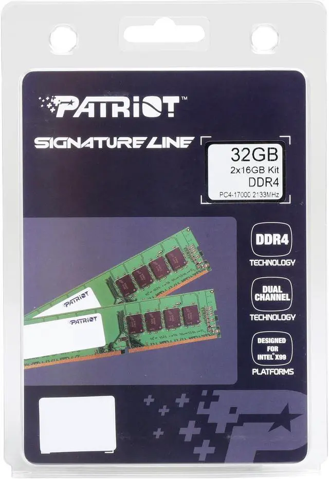 Alt view image 3 of 3 - Patriot Signature Line 32GB (2 x 16GB) DDR4 2133 (PC4 17000) Desktop Memory Model PSD432G2133K