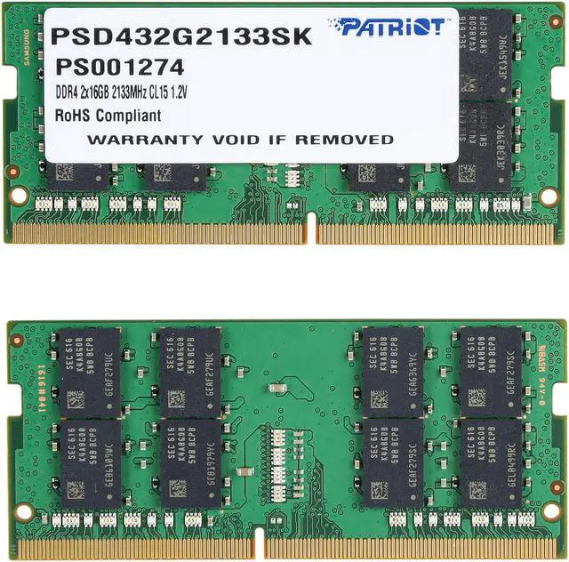 Alt view image 2 of 3 - Patriot Signature Line 32GB (2 x 16GB) 260-Pin DDR4 SO-DIMM DDR4 2133 (PC4 17000) Memory (Notebook Memory) Model PSD432G2133SK