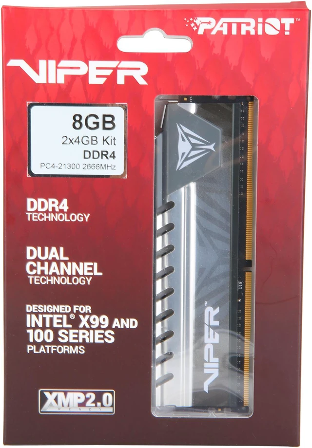 Alt view image 3 of 3 - Patriot Viper Elite 8GB (2 x 4GB) DDR4 2666 (PC4 21300) Desktop Memory Model PVE48G266C6KGY