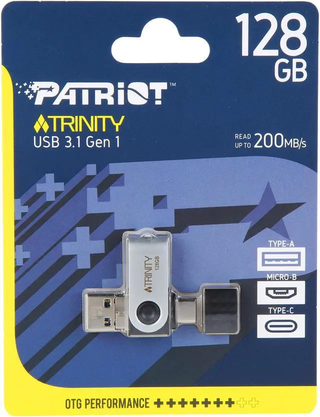 Alt view image 8 of 8 - Patriot Memory 128GB TRINITY USB 3.1 Flash Drive, Speed Up to 200MB/s (PEF128GTRI3USB)