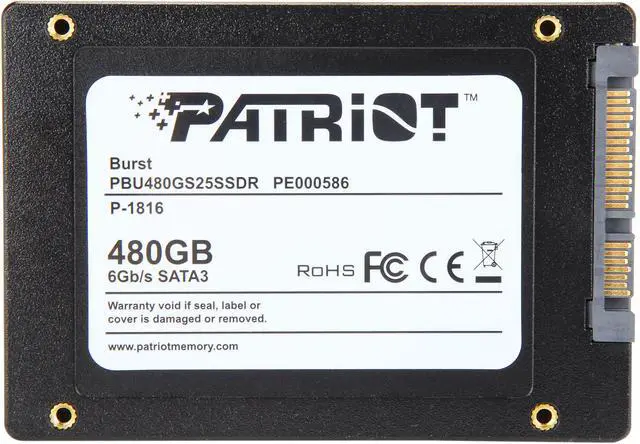 Alt view image 4 of 5 - Patriot Burst 2.5" 480GB SATA III Internal Solid State Drive (SSD) PBU480GS25SSDR