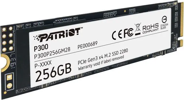 Alt view image 4 of 5 - Patriot P300 M.2 2280 256GB PCIe Gen3 x4, NVMe 1.3 Internal Solid State Drive (SSD) P300P256GM28