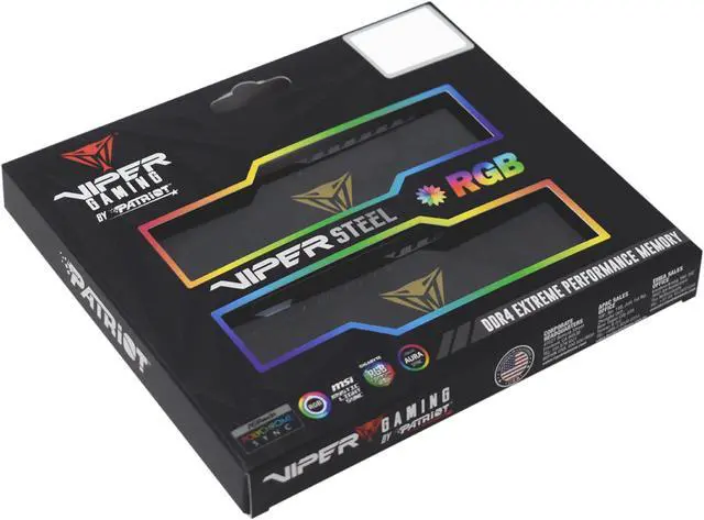 Alt view image 13 of 13 - Patriot Viper Steel RGB 16GB (2 x 8GB) DDR4 3600 (PC4 28800) Desktop Memory Model PVSR416G360C0K