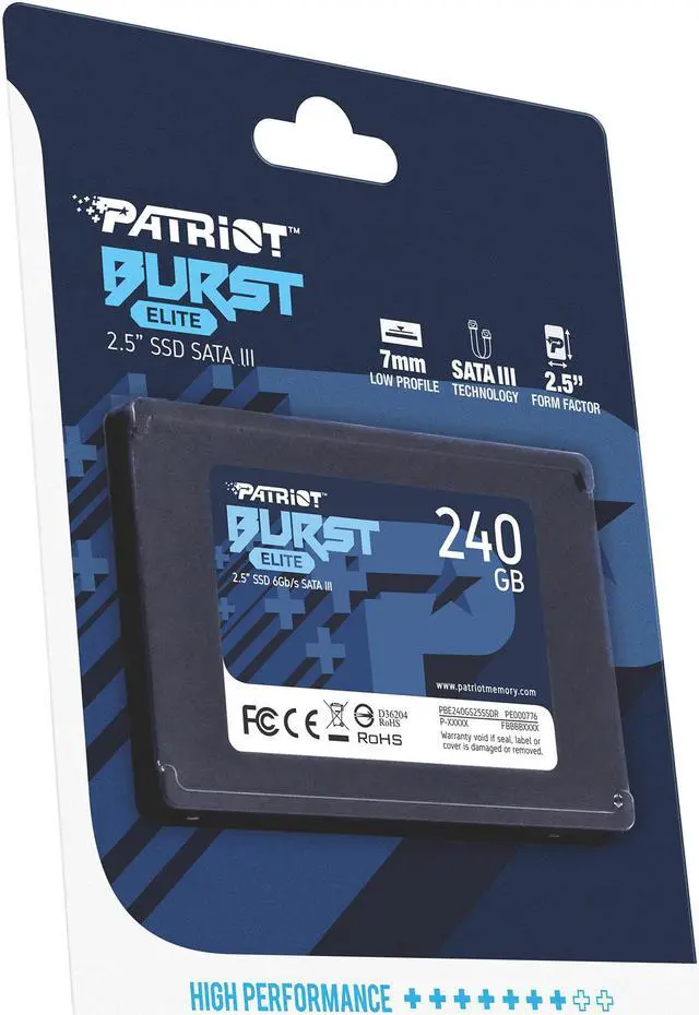 Alt view image 8 of 8 - Patriot Burst Elite 2.5" 240GB SATA III TLC Internal Solid State Drive (SSD) PBE240GS25SSDR