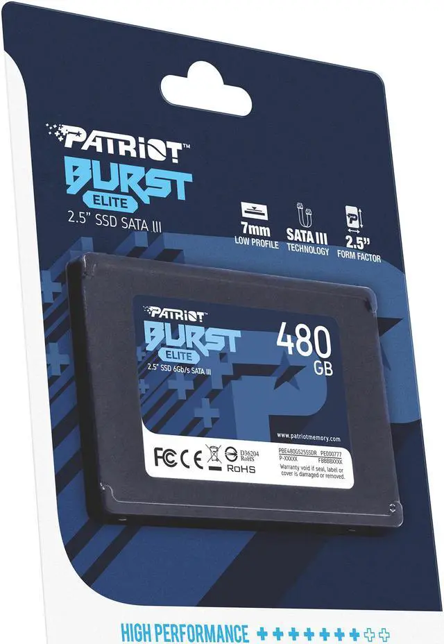 Alt view image 8 of 8 - Patriot Burst Elite 2.5" 480GB SATA III TLC Internal Solid State Drive (SSD) PBE480GS25SSDR