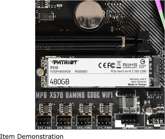 Alt view image 6 of 8 - Patriot P310 M.2 2280 480GB PCIe Gen3 x 4, NVMe 1.3 Internal Solid State Drive (SSD) P310P480GM28