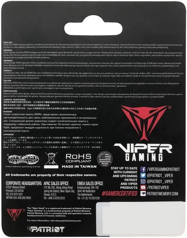 Alt view image 6 of 6 - Patriot Viper Steel 16GB 260-Pin DDR4 SO-DIMM DDR4 3200 (PC4 25600) Laptop Memory Model PVS416G320C8S