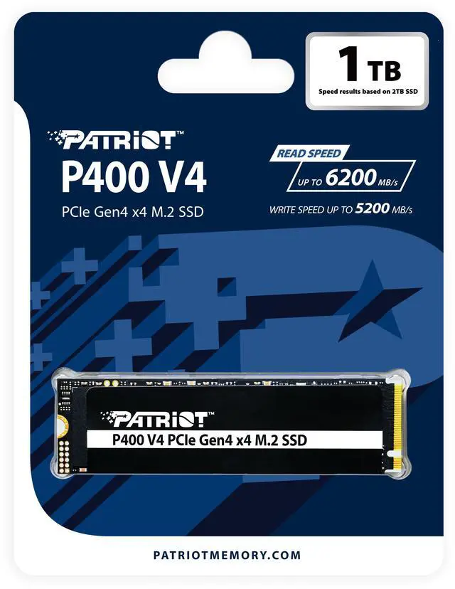 Alt view image 5 of 6 - Patriot P400 V4 M.2 PCIe Gen 4 x4 1TB SSD, Solid State Drive P400VP1TBM28H Up to 6000 MB/s