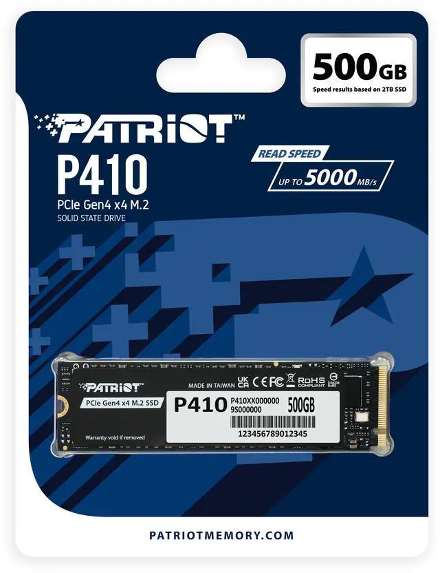 Alt view image 4 of 5 - Patriot P410 M.2 2280 500GB PCI-Express 4.0 x4 P410P500GM28H