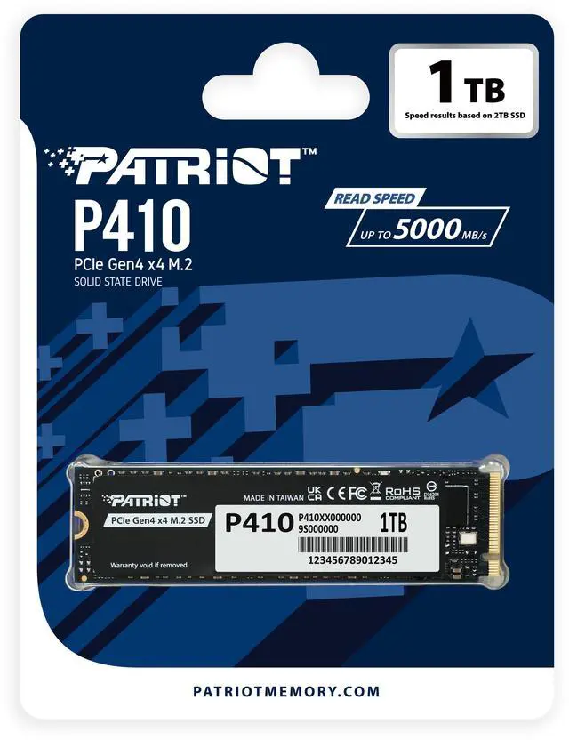 Alt view image 4 of 5 - Patriot P410 M.2 2280 1TB PCI-Express 4.0 x4 P410P1TBM28H