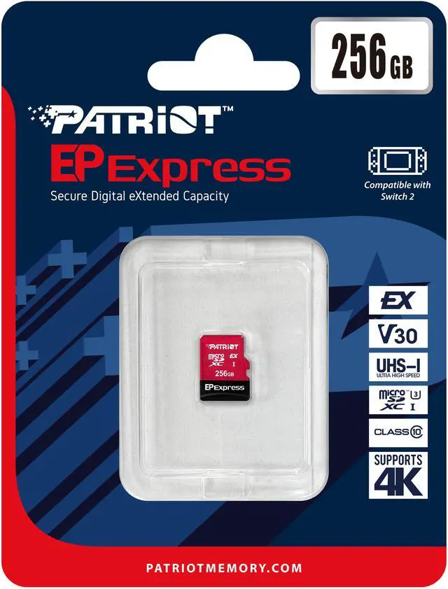 Alt view image 4 of 5 - Patriot EP Series 256GB microSDXC Memory Card with Adapter Model Express