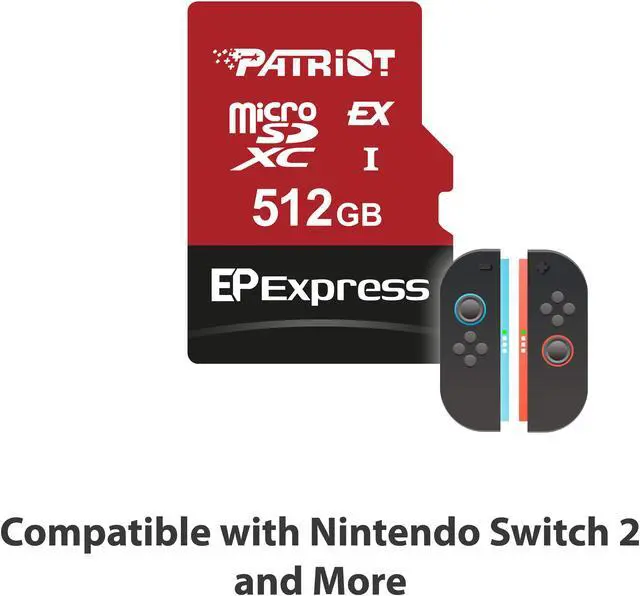 Main image of Patriot EP Series 512GB Express microSD Memory Card Up to 800 MB/s For Nintendo Switch 2 PEF256GEPEXMCX