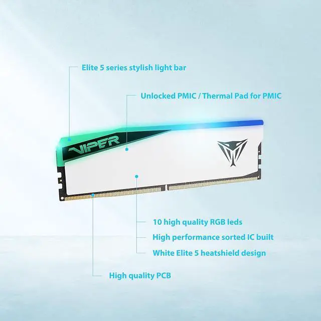 Alt view image 4 of 4 - Patriot Viper Elite 5 32GB 288-Pin PC RAM DDR5 5200 (PC5 41600) Desktop Memory Model PVER532G52C36W