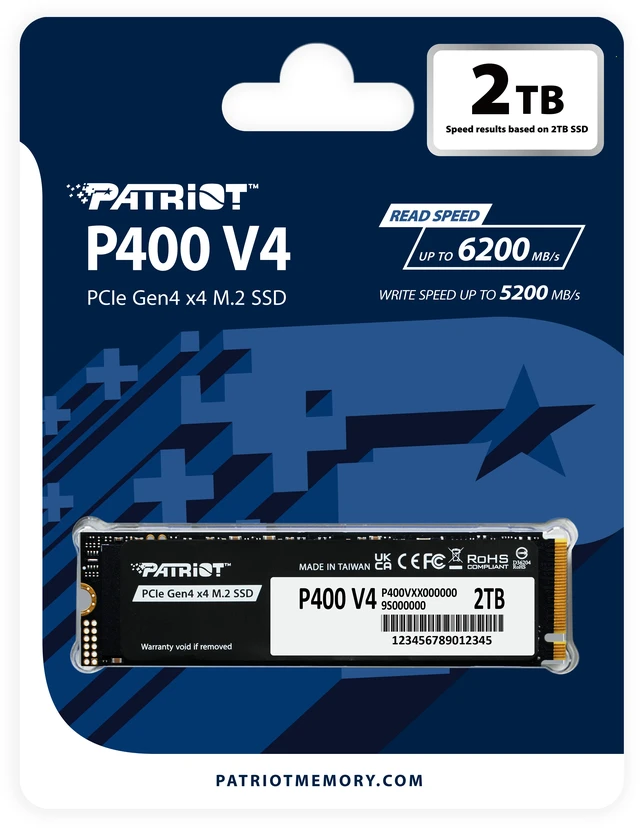 Alt view image 4 of 5 - Patriot P400 V4 M.2 2280 2TB PCI-Express 4.0 x4 P400VP2TBM28H
