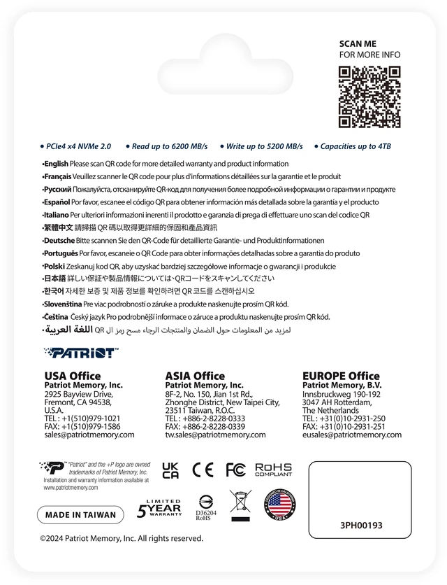 Alt view image 5 of 5 - Patriot P400 V4 M.2 2280 2TB PCI-Express 4.0 x4 P400VP2TBM28H