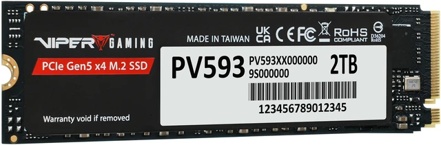Alt view image 2 of 5 - Patriot VIPER PV593 M.2 2280 2TB PCI-Express 5.0 x4 3D NAND TLC Internal DRAM Cache Solid State Drive (SSD) PV593P2TBM28H