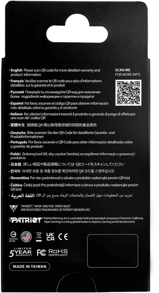 Alt view image 5 of 5 - Patriot VIPER PV593 M.2 2280 2TB PCI-Express 5.0 x4 3D NAND TLC Internal DRAM Cache Solid State Drive (SSD) PV593P2TBM28H