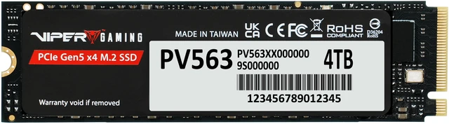 Main image of Patriot VIPER PV563 M.2 2280 4TB PCI-Express 5.0 x4 3D NAND TLC Internal Solid State Drive (SSD) PV563P4TBM28H