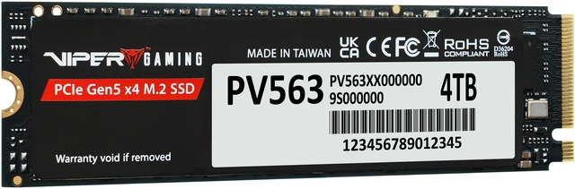 Alt view image 2 of 5 - Patriot VIPER PV563 M.2 2280 4TB PCI-Express 5.0 x4 3D NAND TLC Internal Solid State Drive (SSD) PV563P4TBM28H