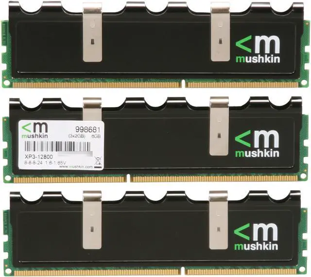 Alt view image 2 of 3 - Mushkin Enhanced Blackline 6GB (3 x 2GB) DDR3 1600 (PC3 12800) Triple Channel Kit Desktop Memory Model 998681