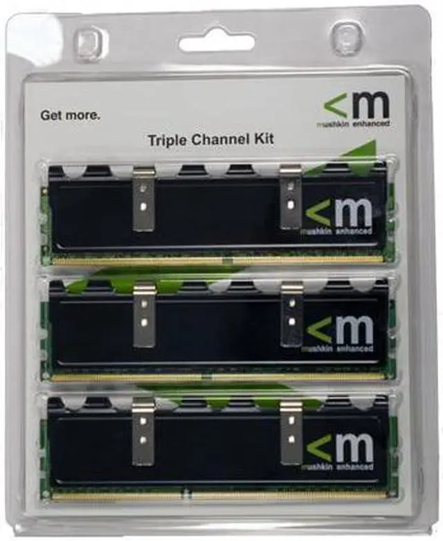 Main image of Mushkin Enhanced Blackline 3GB (3 x 1GB) DDR3 1600 (PC3 12800) Triple Channel Kit Desktop Memory Model 998678