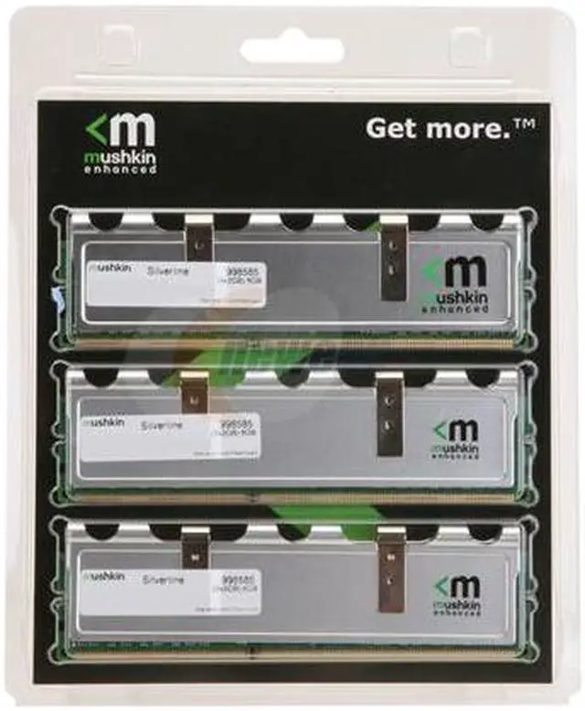 Alt view image 3 of 3 - Mushkin Enhanced Silverline 6GB (3 x 2GB) DDR3 1333 (PC3 10666) Triple Channel Kit Desktop Memory Model 998585