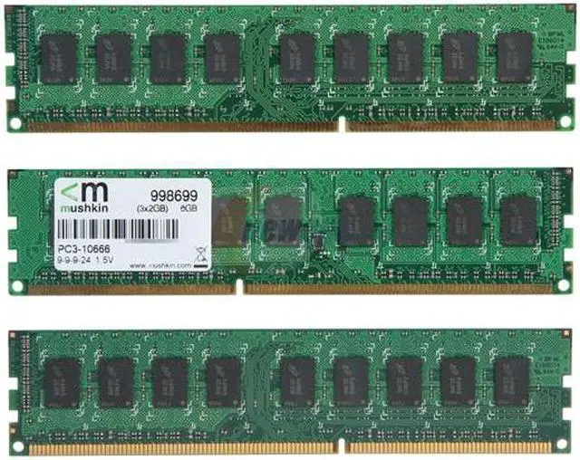 Alt view image 2 of 3 - Mushkin Enhanced Proline 6GB (3 x 2GB) ECC DDR3 1333 (PC3 10666) Server Memory Model 998699