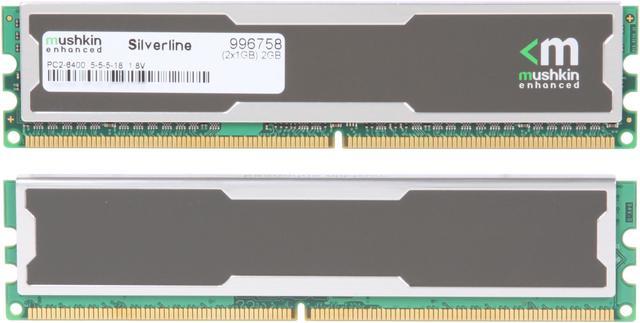 Mushkin Enhanced Silverline 2GB (2 x 1GB) DDR2 800 (PC2 6400) Desktop  Memory Model 996758