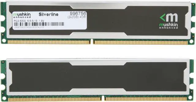 Alt view image 2 of 3 - Mushkin Enhanced Silverline 4GB (2 x 2GB) DDR2 667 (PC2 5300) Desktop Memory Model 996756
