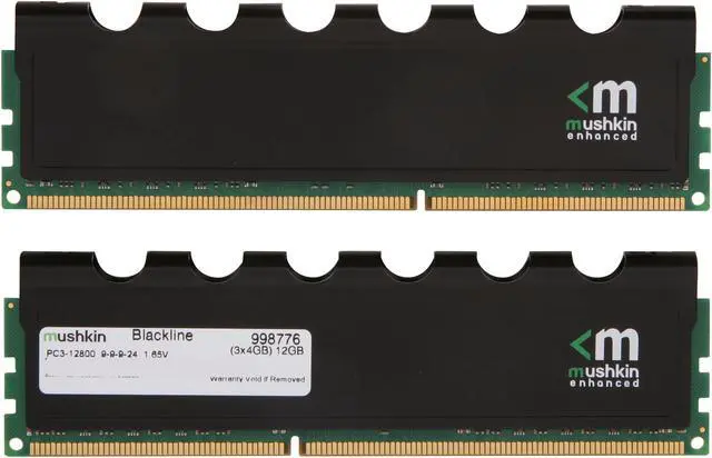 Alt view image 2 of 3 - Mushkin Enhanced Blackline 12GB (3 x 4GB) DDR3 1600 (PC3 12800) Desktop Memory Model 998776
