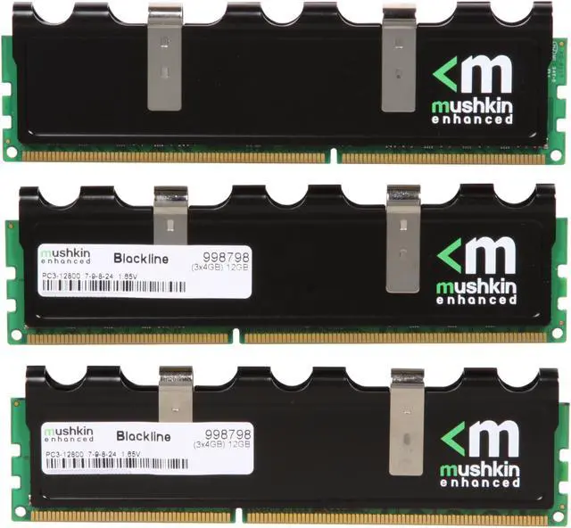 Alt view image 2 of 3 - Mushkin Enhanced Blackline 12GB (3 x 4GB) DDR3 1600 (PC3 12800) Desktop Memory Model 998798