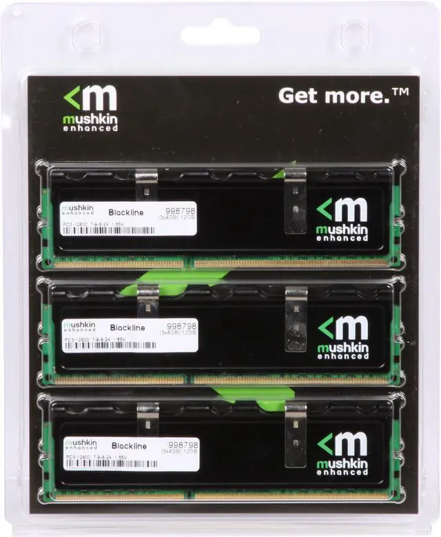 Alt view image 3 of 3 - Mushkin Enhanced Blackline 12GB (3 x 4GB) DDR3 1600 (PC3 12800) Desktop Memory Model 998798