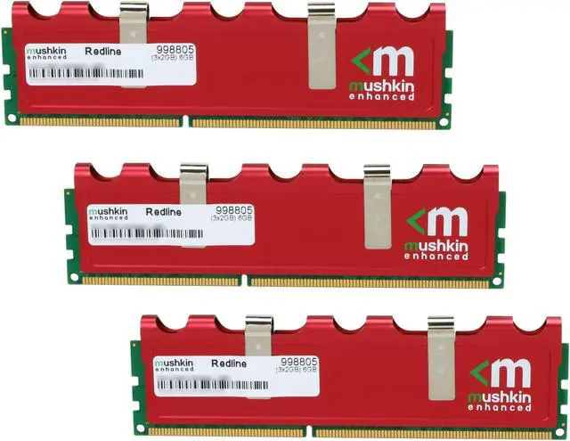 Main image of Mushkin Enhanced Redline 6GB (3 x 2GB) DDR3 1600 (PC3 12800) Desktop Memory Model 998805