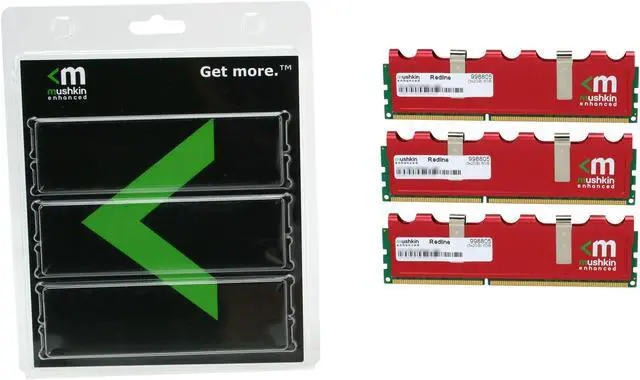 Alt view image 3 of 3 - Mushkin Enhanced Redline 6GB (3 x 2GB) DDR3 1600 (PC3 12800) Desktop Memory Model 998805