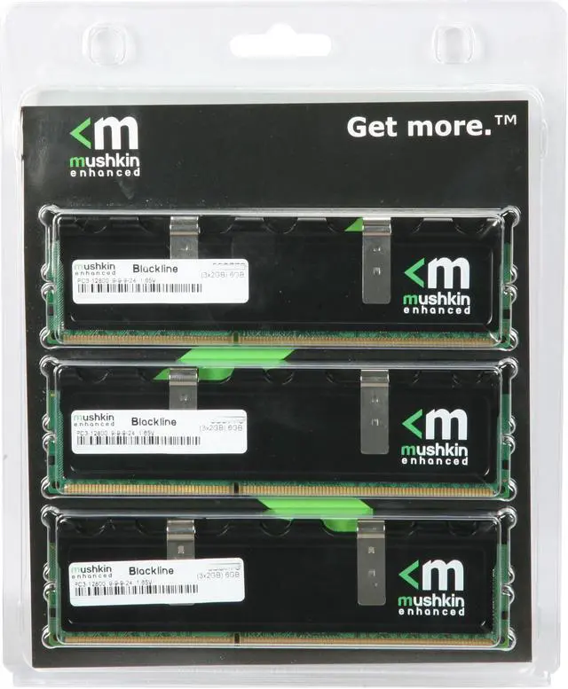 Alt view image 3 of 3 - Mushkin Enhanced Blackline 6GB (3 x 2GB) DDR3 1600 (PC3 12800) Desktop Memory Model 998778