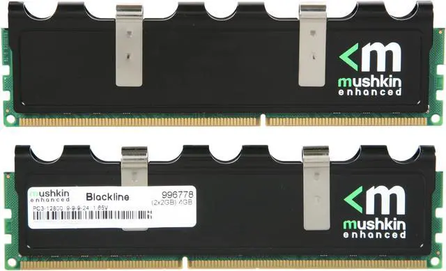 Alt view image 2 of 3 - Mushkin Enhanced Blackline 4GB (2 x 2GB) DDR3 1600 (PC3 12800) Desktop Memory Model 996778