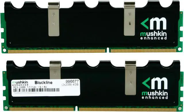 Alt view image 2 of 3 - Mushkin Enhanced Blackline 4GB (2 x 2GB) DDR3 1333 (PC3 10666) Desktop Memory Model 996677
