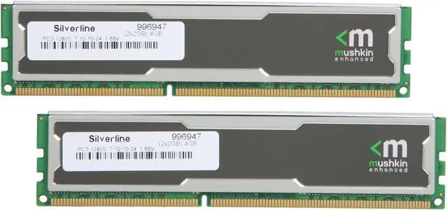 Main image of Mushkin Enhanced Silverline 4GB (2 x 2GB) DDR3 1600 (PC3 12800) Desktop Memory Model 996947