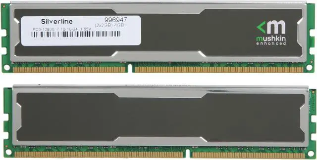 Alt view image 2 of 3 - Mushkin Enhanced Silverline 4GB (2 x 2GB) DDR3 1600 (PC3 12800) Desktop Memory Model 996947