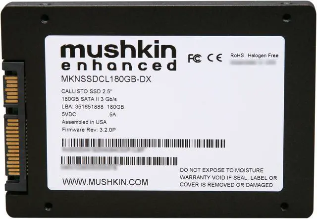 Alt view image 5 of 6 - Mushkin Enhanced Callisto Deluxe 2.5" 180GB SATA II MLC Internal Solid State Drive (SSD) MKNSSDCL180GB-DX