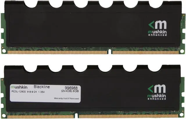 Alt view image 2 of 3 - Mushkin Enhanced Blackline 8GB (2 x 4GB) DDR3L 1600 (PC3L 12800) Desktop Memory Model 996988