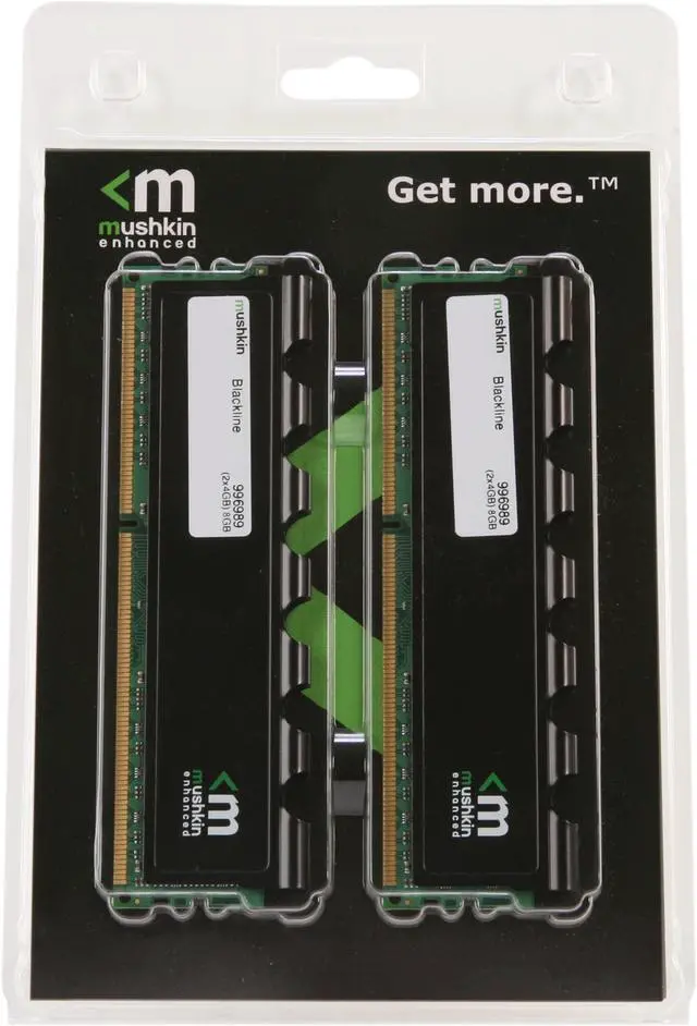 Alt view image 3 of 3 - Mushkin Enhanced Blackline 8GB (2 x 4GB) DDR3 1600 (PC3 12800) Desktop Memory w/FrostByte Heatsink Model 996989