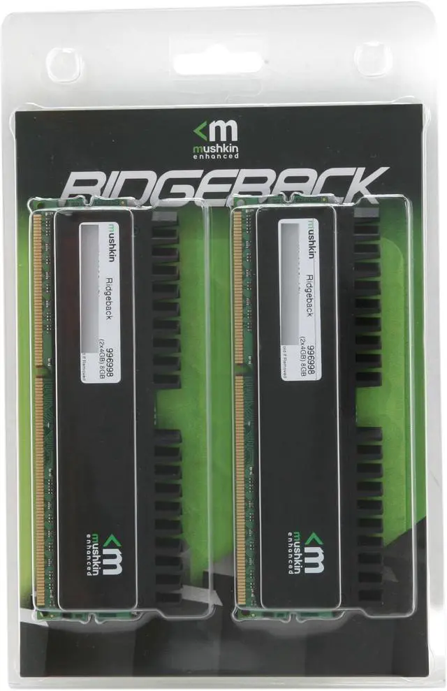 Alt view image 3 of 3 - Mushkin Enhanced Ridgeback 8GB (2 x 4GB) DDR3 1600 (PC3 12800) Desktop Memory Model 996998