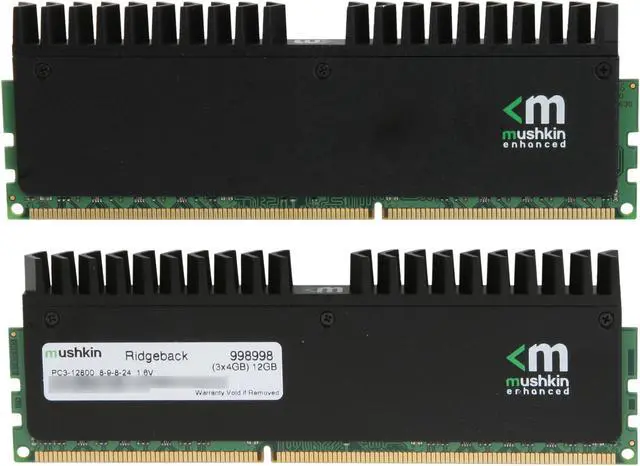 Alt view image 2 of 3 - Mushkin Enhanced Ridgeback 12GB (3 x 4GB) DDR3 1600 (PC3 12800) Desktop Memory Model 998998