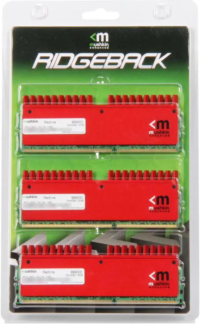Alt view image 3 of 3 - Mushkin Enhanced Redline 12GB (3 x 4GB) DDR3 1600 (PC3 12800) Desktop Memory Model 999000