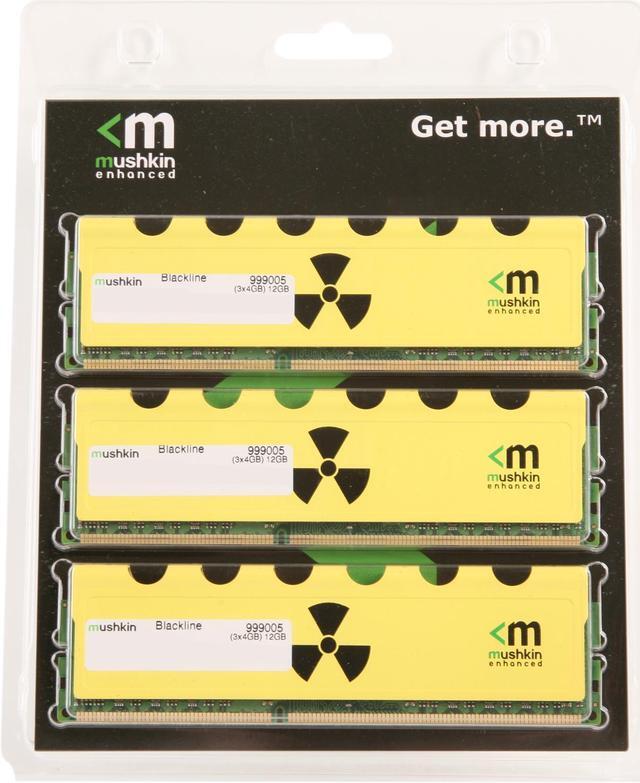 Alt view image 3 of 3 - Mushkin Enhanced Radioactive 12GB (3 x 4GB) DDR3 1600 (PC3 12800) Desktop Memory Model 999005